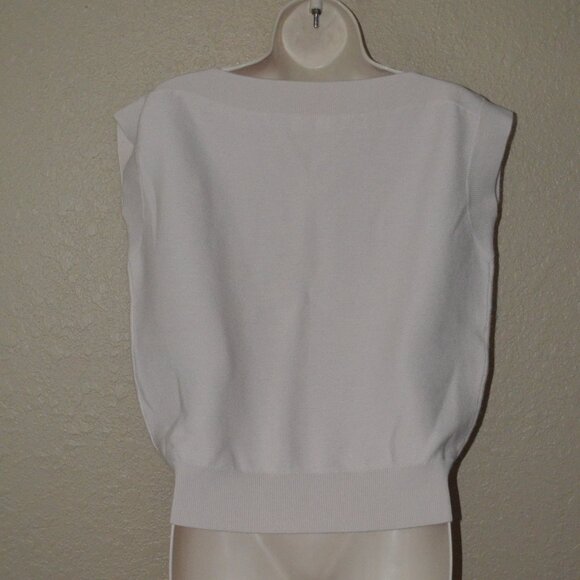 NWOT Sz XS The Reset R Label Cream Wool Cap Sleeve Boat Neck Sweater Top - Picture 4 of 5